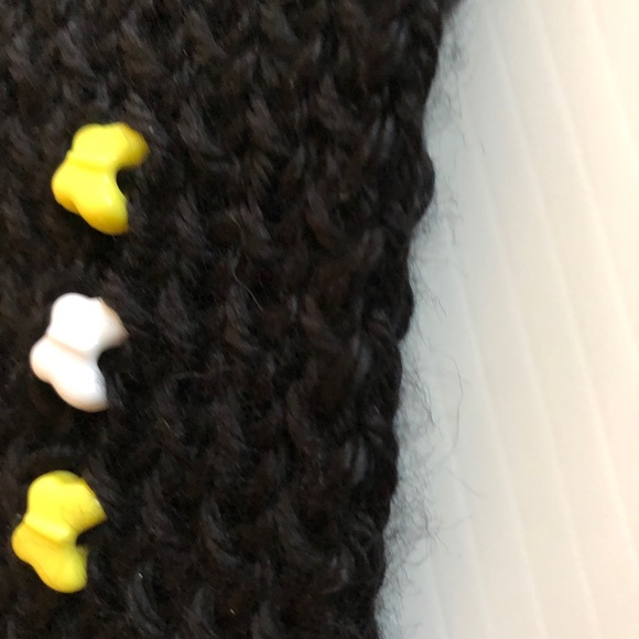 Hand knitted headband, Cute ear warmer with beads - Picture 3 of 7